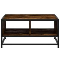 Salontafel 60,5x60,5x30 cm bewerkt hout en metaal gerookt eiken - thumbnail