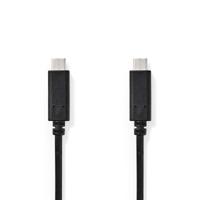 Nedis USB-Kabel | USB 3.2 Gen 1 | USB-C Male | USB-C Male | 60 W | 4K@60Hz | 5 Gbps | Vernikkeld | 3.00 m | Rond | PVC | Zwart | Doos - CCGB64700BK30 - thumbnail