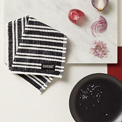 DDDDD DDDDD vaatdoek Stripe black 30 x 30 cm