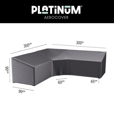 Platinum AeroCover | Loungesethoes 300 x 300 x 90 x 65-90(h) cm | L-vorm Trapeze Platinum AeroCover | Loungesethoes 300 x 300 x 90 x 65-90(h) cm | L-vorm Trapeze