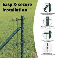 VidaXL Hek met paal groen 0,8 x 10 m staal en pvc - thumbnail