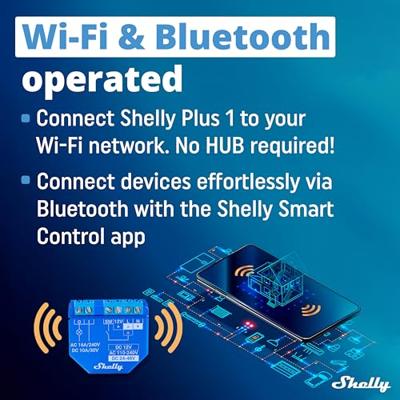 Shelly Shelly Plus 1 Schakelactor Bluetooth, WiFi Shelly