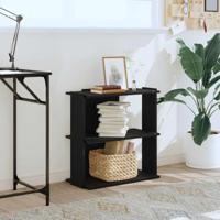 Boekenkast 3-laags 60x30x60 cm bewerkt hout zwart - thumbnail