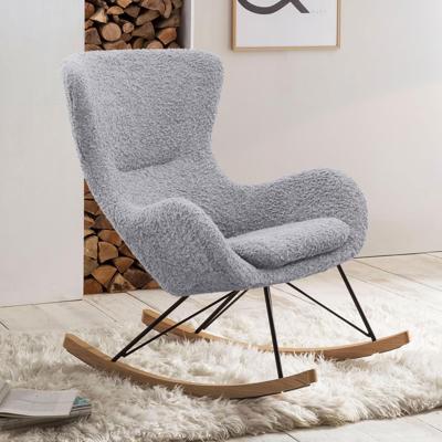 Artistiq Schommelstoel 'Chanequa' Teddy, kleur Lichtgrijs