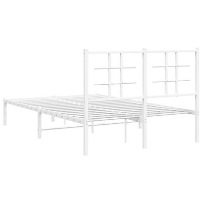 Bedframe met hoofdbord metaal wit 120x200 cm Bedframe met hoofdbord metaal wit 120x200 cm