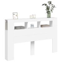 Hoofdeinde met LED 160x18,5x103,5 cm bewerkt hout wit - thumbnail