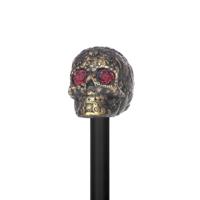 Wandelstok doodskop met bloemen - thumbnail