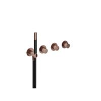 Bad- en Douchethermostaat Hotbath Cobber Inbouw 2 Stopkranen Geborsteld Koper PVD (excl. inbouwdeel) - thumbnail