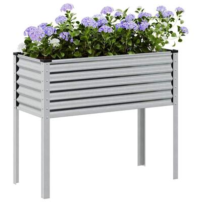 VidaXL Plantenbank 100x41x90 cm gegalvaniseerd staal