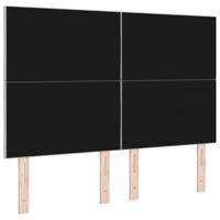 LED Hoofdbord met LED -striplichten Lichtgrijs 144 cm Fluweel - thumbnail