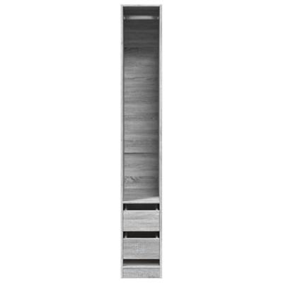 Kledingkast 30x50x200 cm bewerkt hout grijs sonoma eikenkleur
