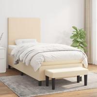 Boxspring met matras stof crèmekleurig 100x200 cm - thumbnail