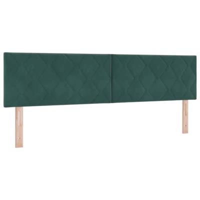 Hoofdbord Wandgemonteerd Geometrisch Donkergroen 180 cm Fluweel - thumbnail