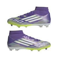 adidas F50 League Mid Gras / Kunstgras Voetbalschoenen (MG) Paars Wit Neongeel - thumbnail