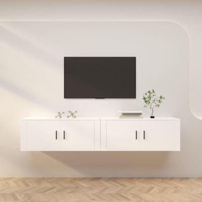 Tv-wandmeubels 2 st 100x34,5x40 cm wit