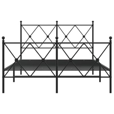 Bedframe met hoofd- en voeteneinde metaal zwart 120x200 cm Bedframe met hoofd- en voeteneinde metaal zwart 120x200 cm