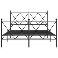Bedframe met hoofd- en voeteneinde metaal zwart 120x200 cm - thumbnail