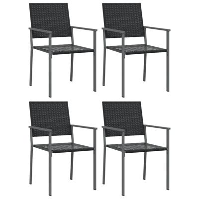 Tuinstoelen 4 st 54x62,5x89 cm poly rattan zwart