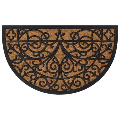 VidaXL Deurmat halfrond 45x75 cm rubber en kokosvezel