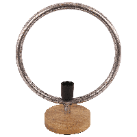 Tafellamp Global 34 cm 1 Lichts Ruw Nickel Industrieel - thumbnail