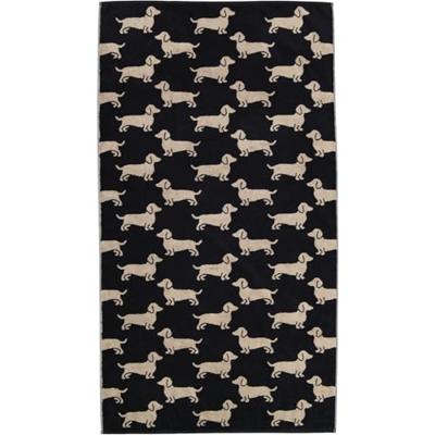 Cawö Cawo We love Dogs gemustert 6246 Badlaken 80x150 schwarz/beige