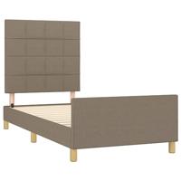 Bedframe zonder matras 90x200 cm stof taupe - thumbnail