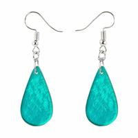 Groene Capiz Druppel Oorbellen van Yokomeshi, 10 gram - thumbnail