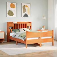 Bedframe zonder matras massief grenenhout wasbruin 160x200 cm - thumbnail