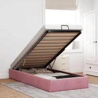 Bedframe zonder matras 80x200 cm fluweel roze - thumbnail