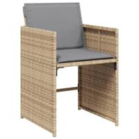 13-delige Tuinset met kussens poly rattan gemengd beige - thumbnail