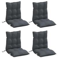 Stoelkussens 4 st lage rug oxford stof antracietkleurig - thumbnail