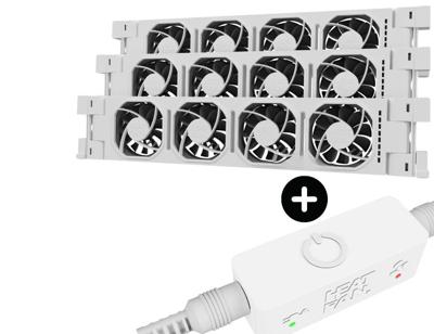 Heatfan 4 - radiatorventilator trio - wit + touch sensor