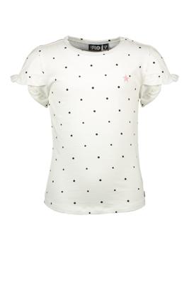 Like Flo Meisjes t-shirt ruffel mouw - Stippen