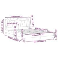 Bedframe met LED-verlichting kunstleer grijs 120x200 cm - thumbnail