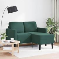 2-zitsbank met chaise L-vorm donkergroen 125 cm fluweel - thumbnail