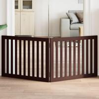 VidaXL Hondenhek inklapbaar 2 panelen 160 cm populierenhout bruin - thumbnail