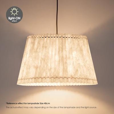 Papieren Gevouwen Lampenkap - Conisch - White - ø40 x 24 cm - E27 fitting - Voor Staande Lamp - Ontworpen voor woonkamer en eetkamer