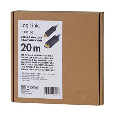 LogiLink CUF0102 video kabel adapter 20 m USB Type-C HDMI Type A (Standaard) Zwart LogiLink CUF0102 video kabel adapter 20 m USB Type-C HDMI Type A (Standaard) Zwart