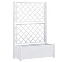 VidaXL Plantenbak met latwerk 100x43x142 cm pp wit - thumbnail