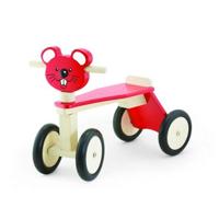 Pintoy Houten Loopfiets Muis met 4 Wielen Rood - thumbnail