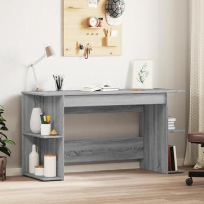 Bureau 140x50x75 cm bewerkt hout grijs sonoma eikenkleurig
