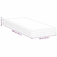 Matrassen Wit, Grijs 90 x 200 cm Gebreide stof - thumbnail