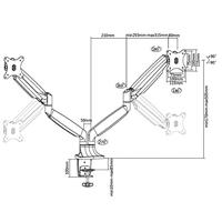 VALUE LCD dubbele arm, tafelmontage, gasveer, 6 draaipunten - thumbnail