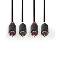 Nedis CABW24200AT100 Stereo Audiokabel 2x Rca Male - 2x Rca Male 10 M Antraciet - thumbnail