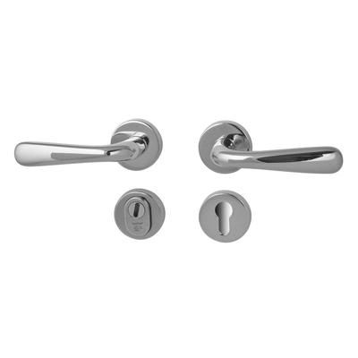 Hardbrass Monza-Silvia achterdeurbeslag SKG3 met kerntrekbeveiliging - chroom