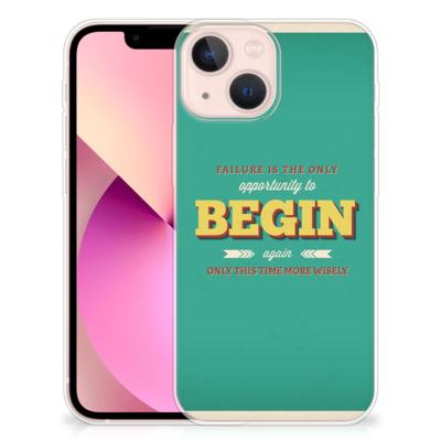 iPhone 13 mini | Siliconen hoesje | met naam Quote Begin iPhone 13 mini | Siliconen hoesje | met naam Quote Begin
