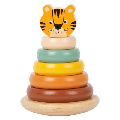 Small Foot - houten stapeltoren safari tijger, 7dlg. Small Foot - houten stapeltoren safari tijger, 7dlg.