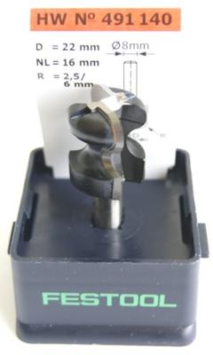 Festool Accessoires HW S8 D22/16/R2,5+6 Vingergreepfrees | 491140