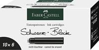 Inktvulling voor pen Faber-Castell Zwart 6 Onderdelen (10 Stuks) - thumbnail