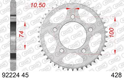 AFAM Chain wheel 428 45z steel silver